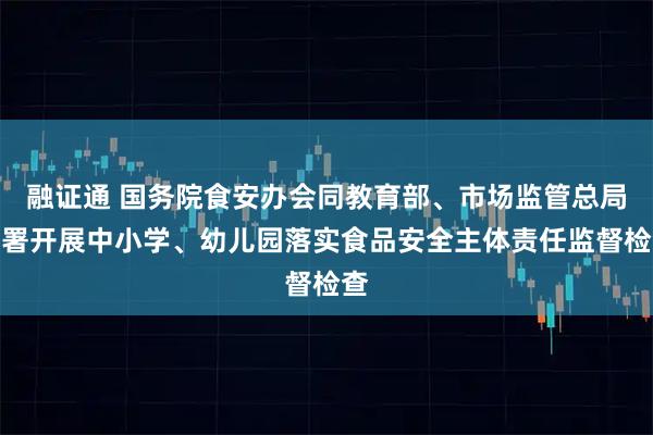 融证通 国务院食安办会同教育部、市场监管总局部署开展中小学、幼儿园落实食品安全主体责任监督检查
