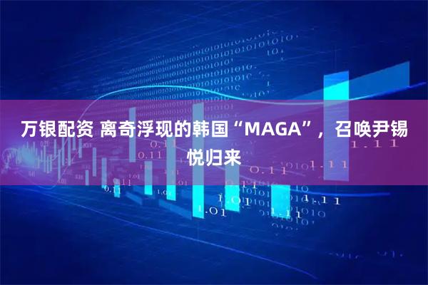 万银配资 离奇浮现的韩国“MAGA”，召唤尹锡悦归来