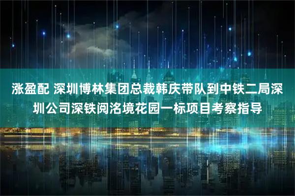 涨盈配 深圳博林集团总裁韩庆带队到中铁二局深圳公司深铁阅洺境花园一标项目考察指导