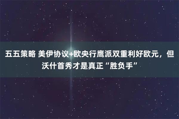 五五策略 美伊协议+欧央行鹰派双重利好欧元，但沃什首秀才是真正“胜负手”