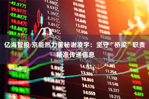 亿海智投 京能热力董秘谢凌宇：坚守“桥梁”职责 精准传递信息