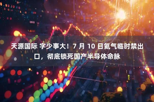 天源国际 字少事大！7 月 10 日氦气临时禁出口，彻底锁死国产半导体命脉